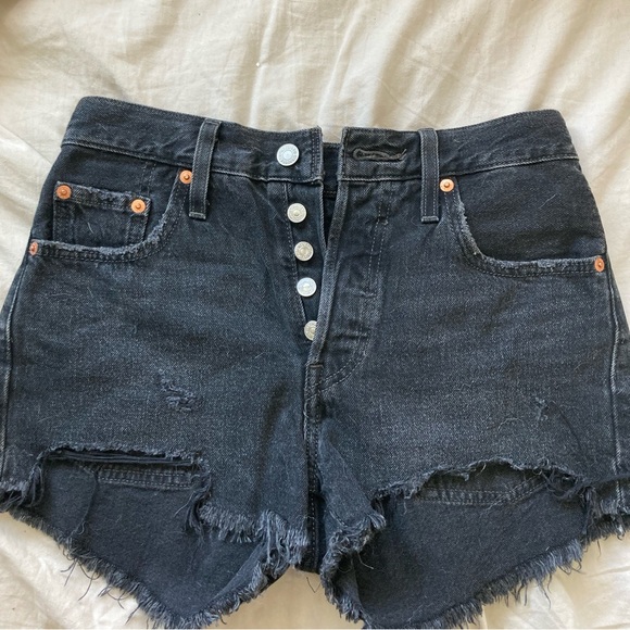 Levi's Pants - Levi’s NWT cutoff raw denim black cutoff distressed jean shorts